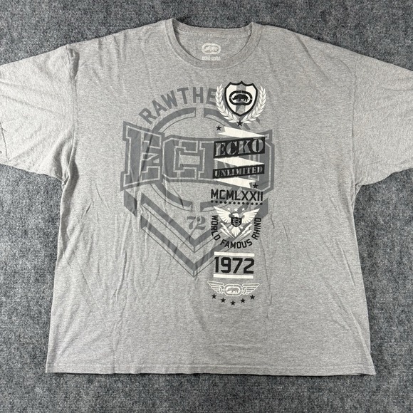 Ecko Unltd. Other - Ecko Unlimited T Shirt Mens 3XL Gray Graphic Logo Rhino Crew Neck Streetwear Y2K